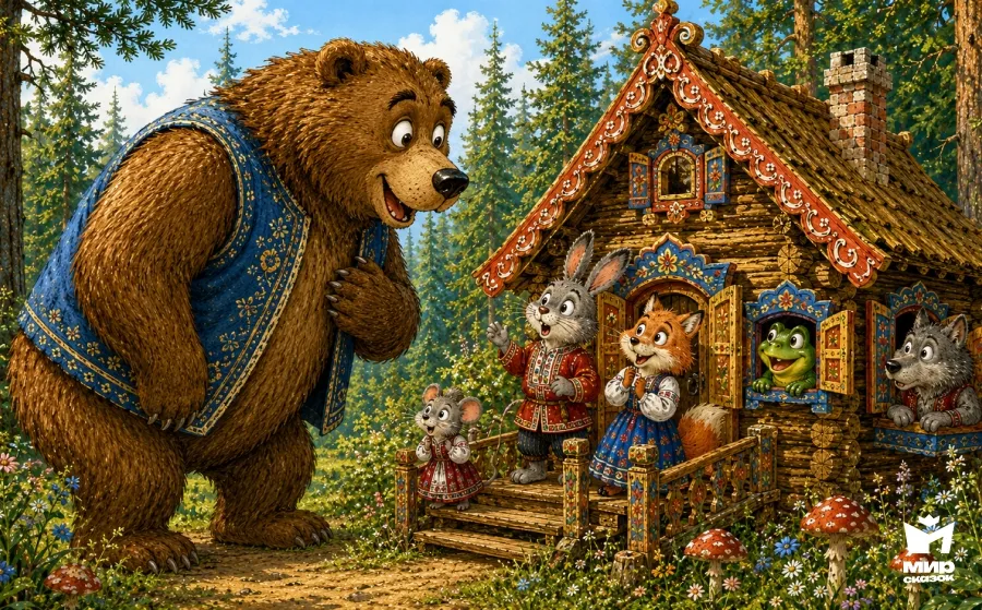 Медведь подошел к теремку