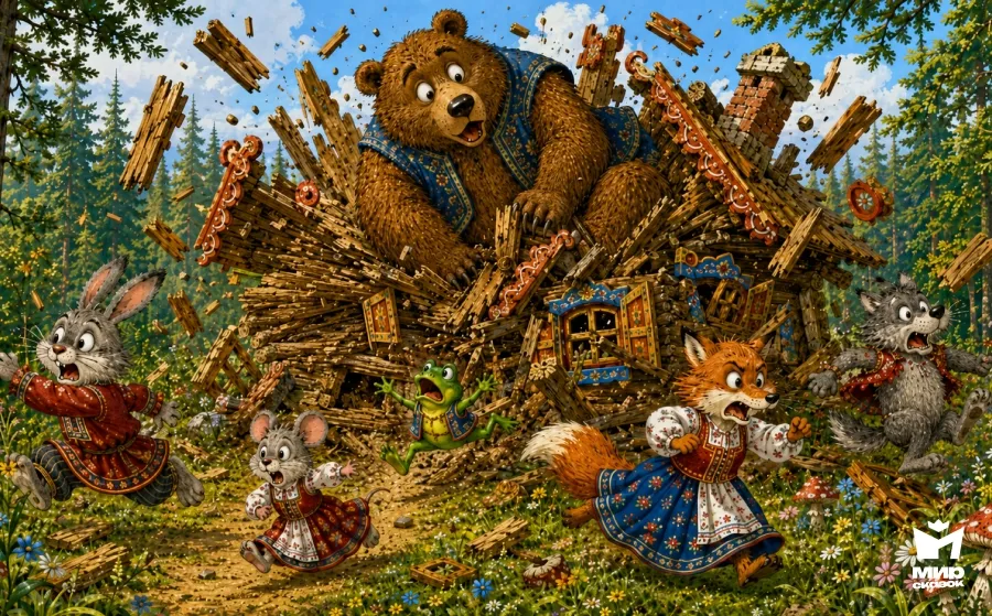 Медведь разрушил теремок
